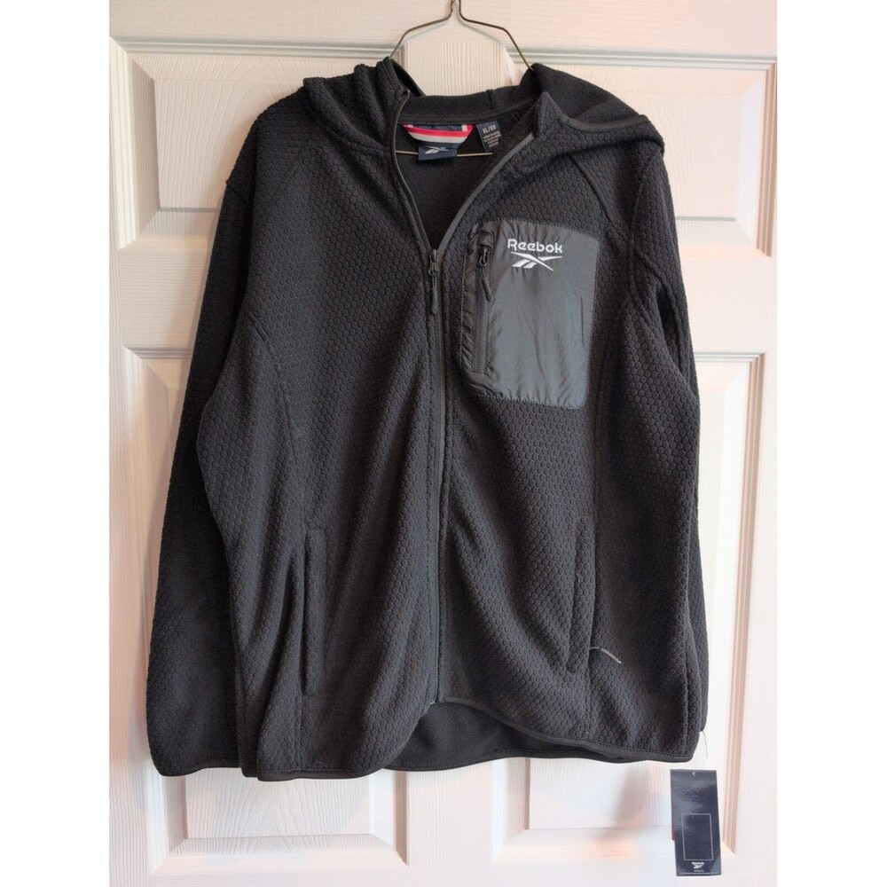Reebok Men’s Outerwear Knit Jacket In Black Size X-Large